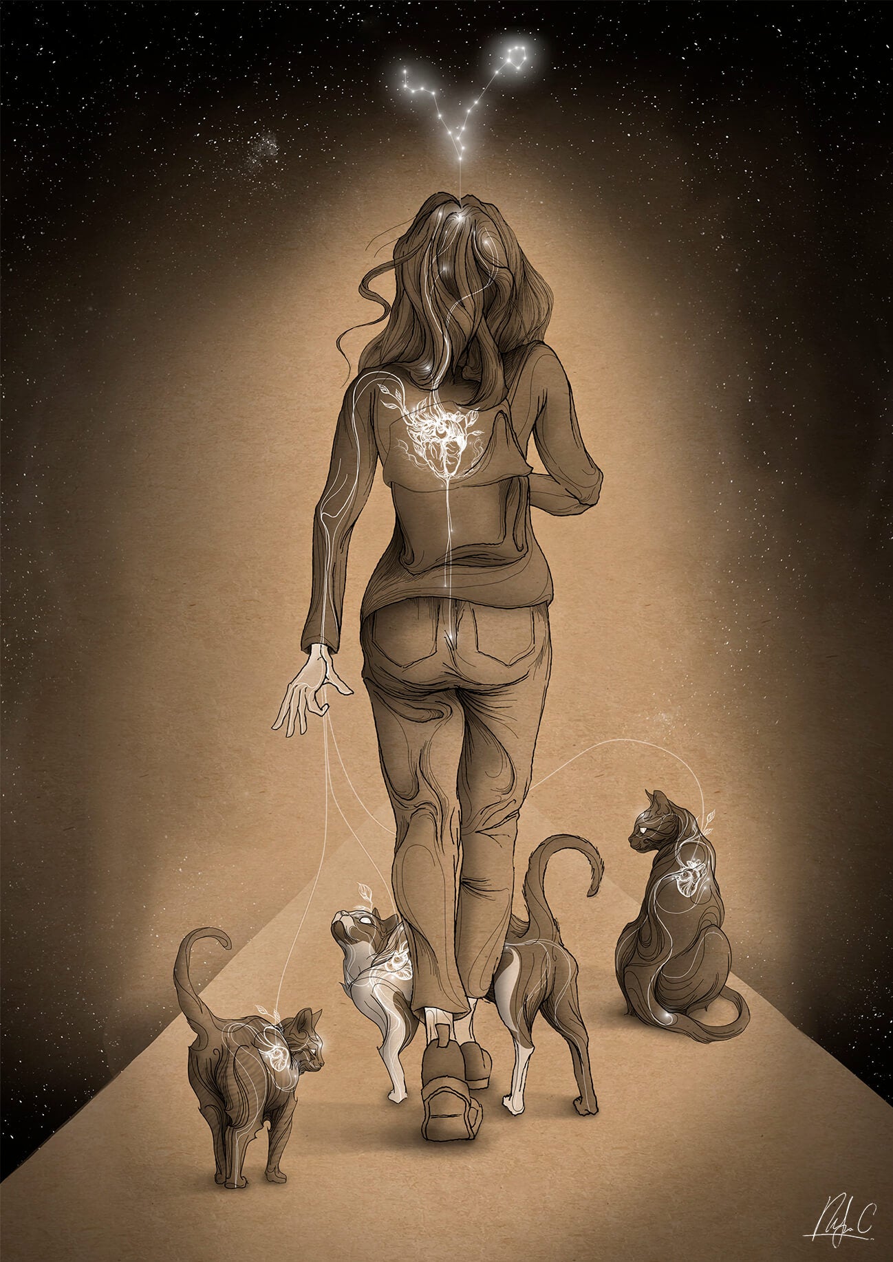 'Body < Mind < CATS < Soul' art print
