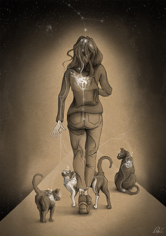 'Body < Mind < CATS < Soul' art print