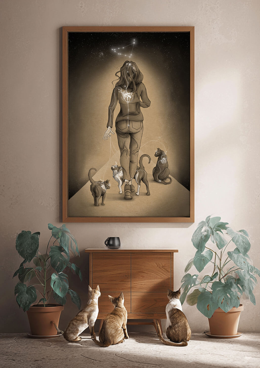 'Body < Mind < CATS < Soul' art print