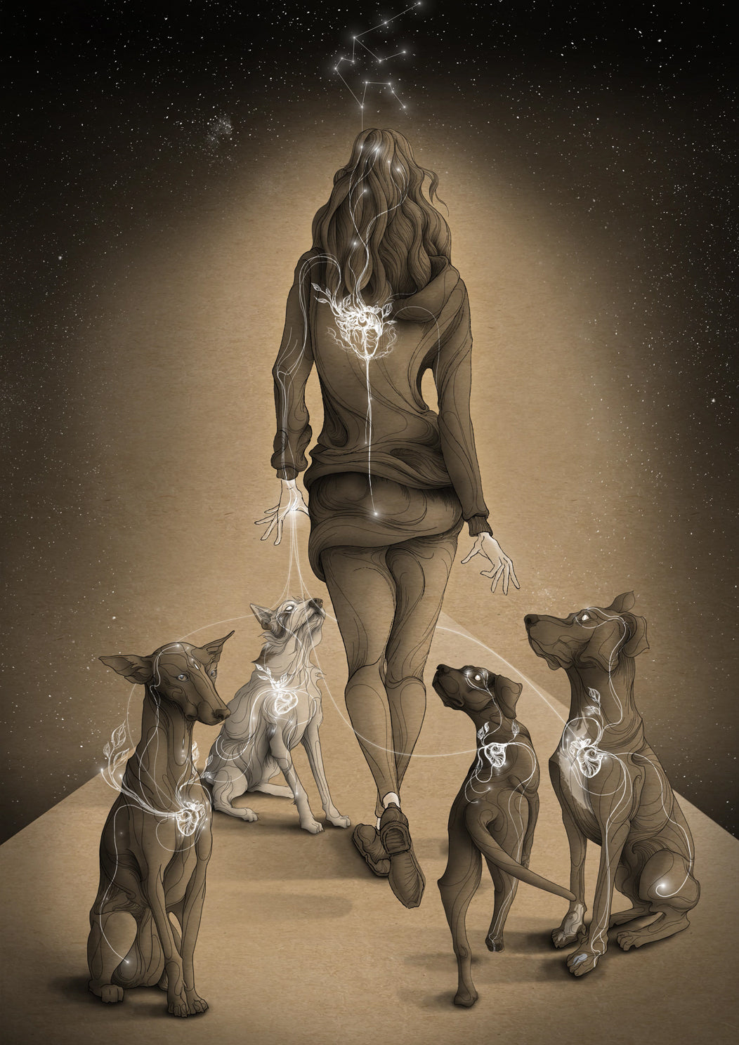 Custom portrait 'Body < mind < [YOUR PETS] < soul'