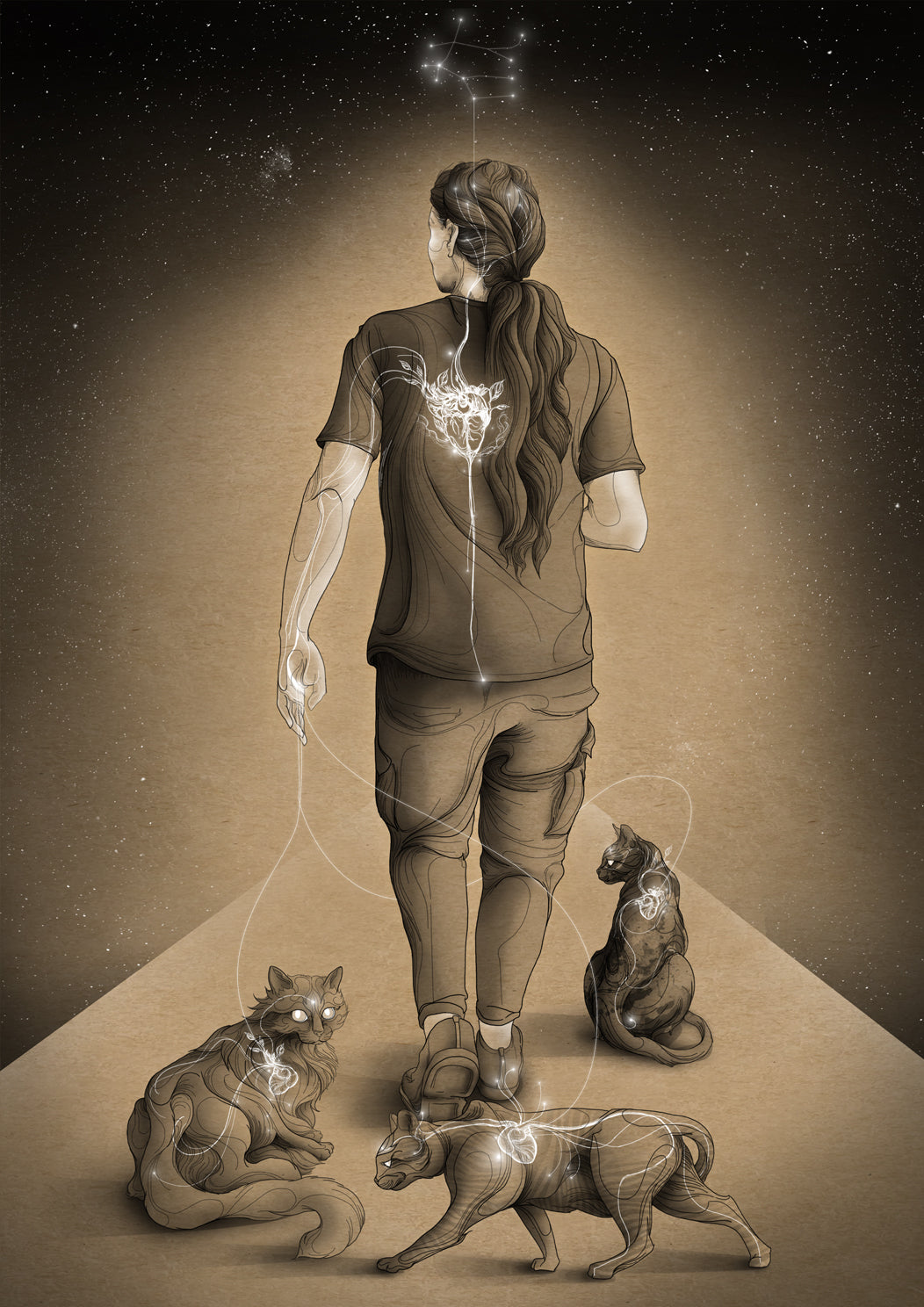 Custom portrait 'Body < mind < [YOUR PETS] < soul'