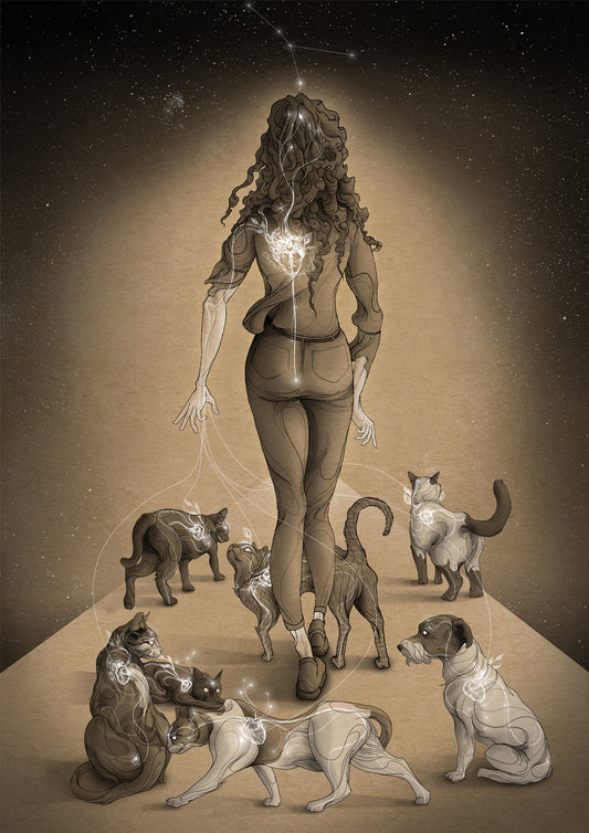 Custom portrait 'Body < mind < [YOUR PETS] < soul'