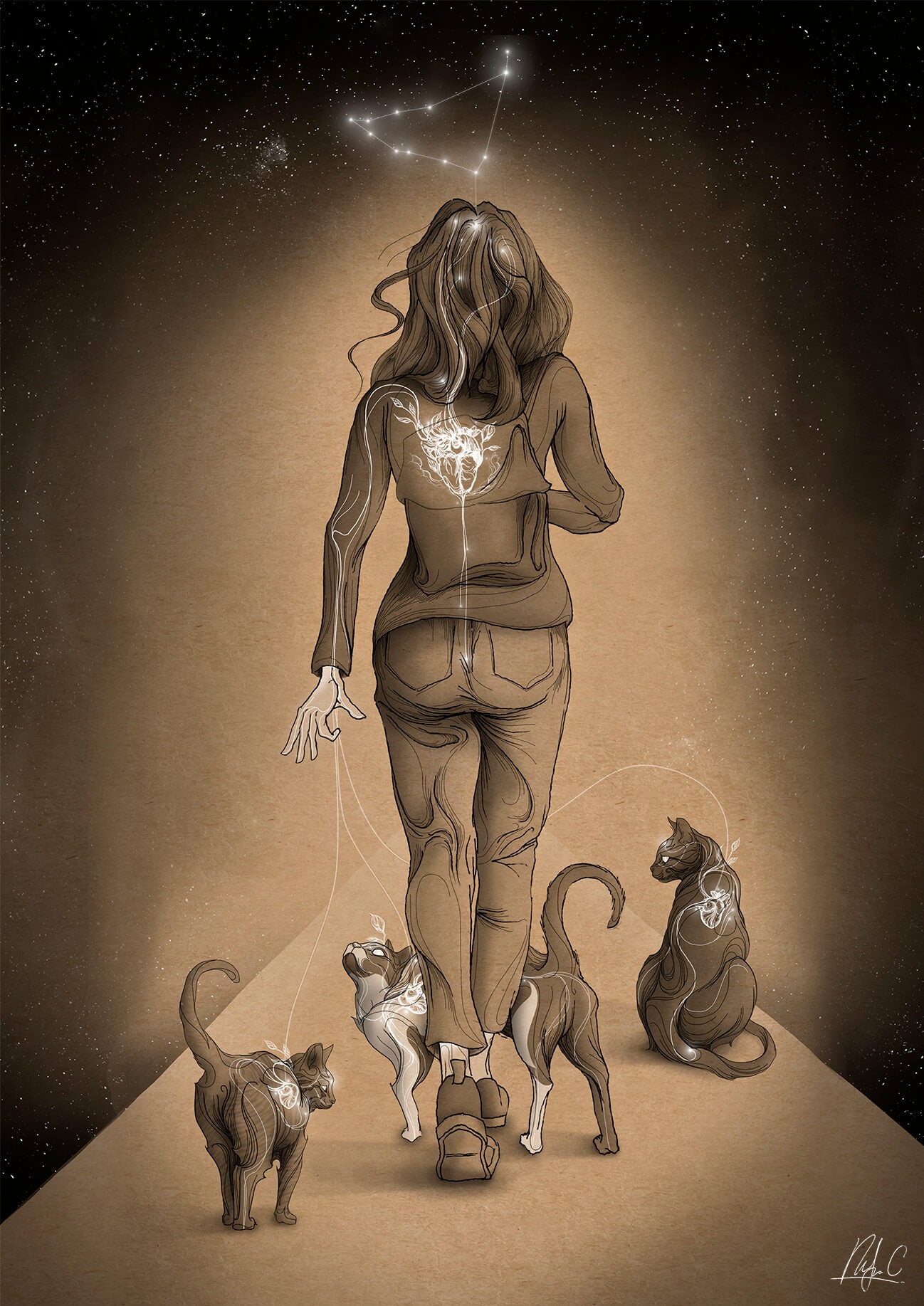 'Body < Mind < CATS < Soul' art print