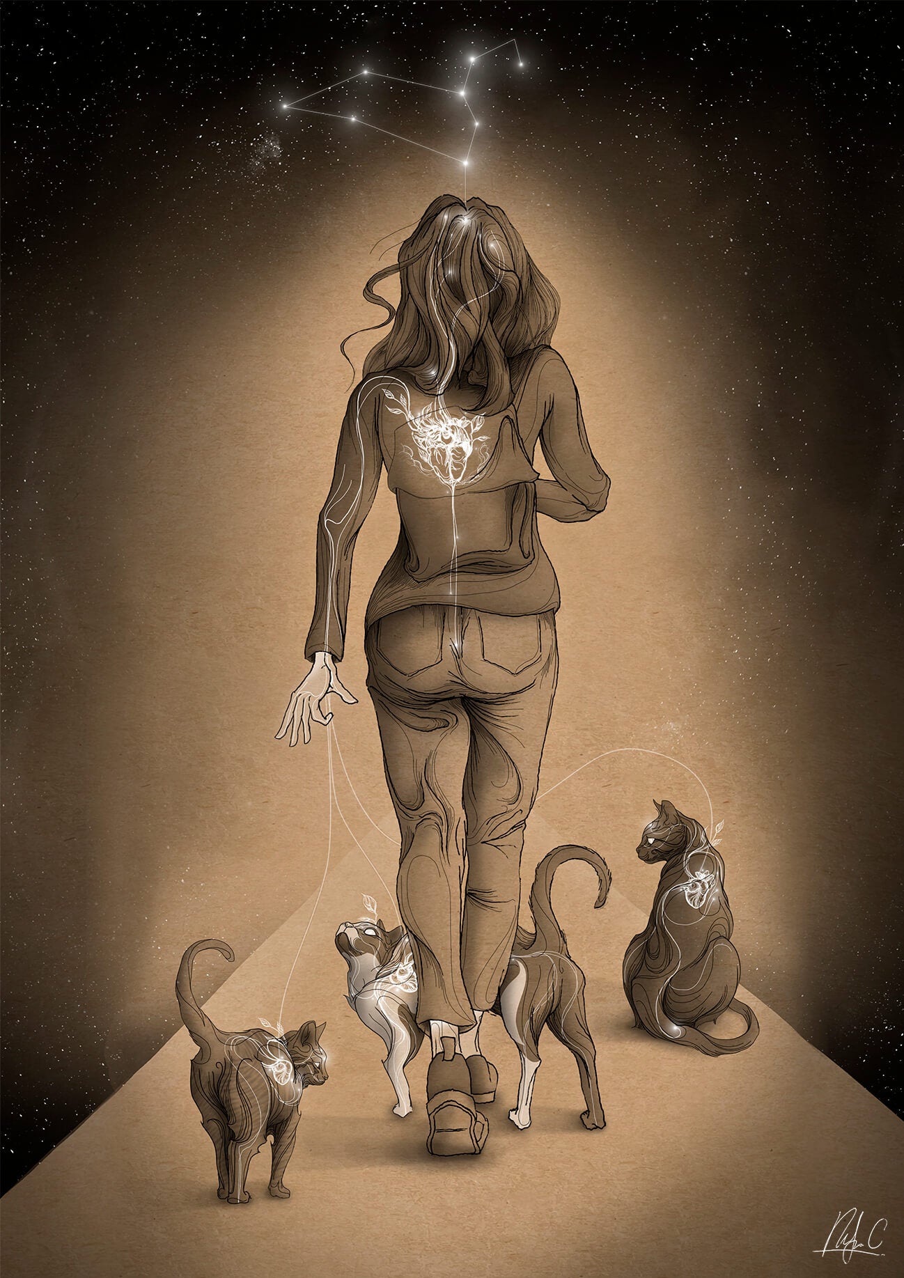'Body < Mind < CATS < Soul' art print