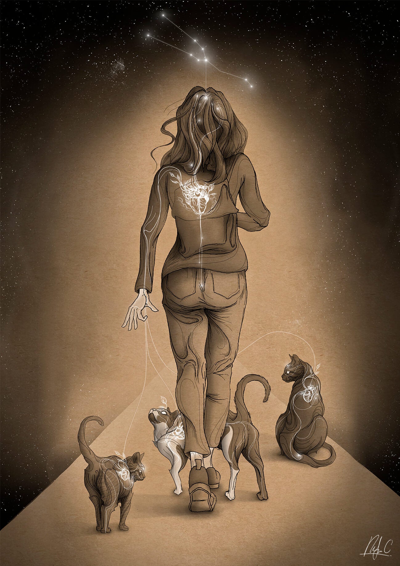 'Body < Mind < CATS < Soul' art print